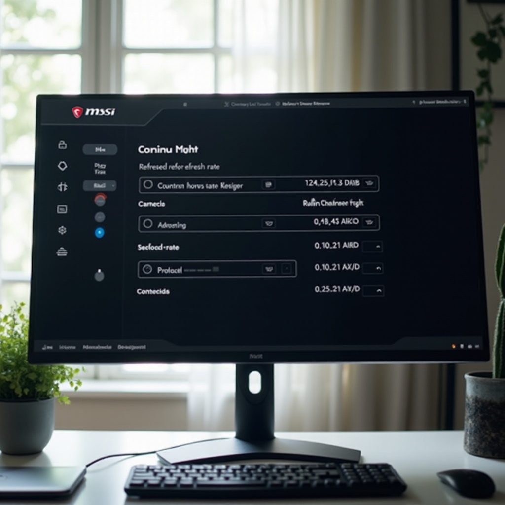 msi monitor refresh rate set to 60