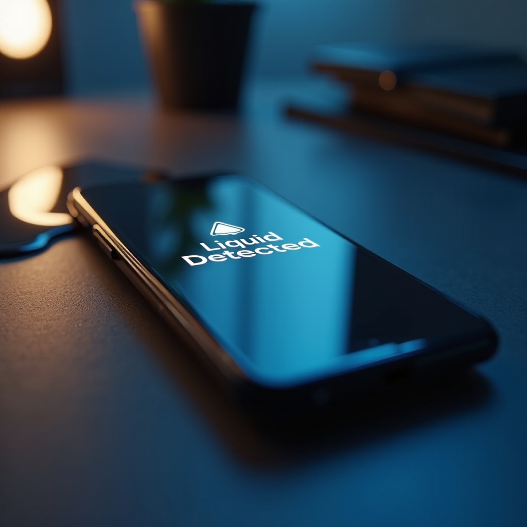 phone saying liquid detected