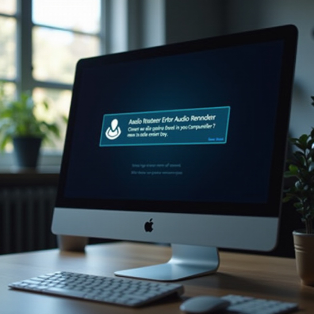 Audio renderer fout, start de computer opnieuw op.