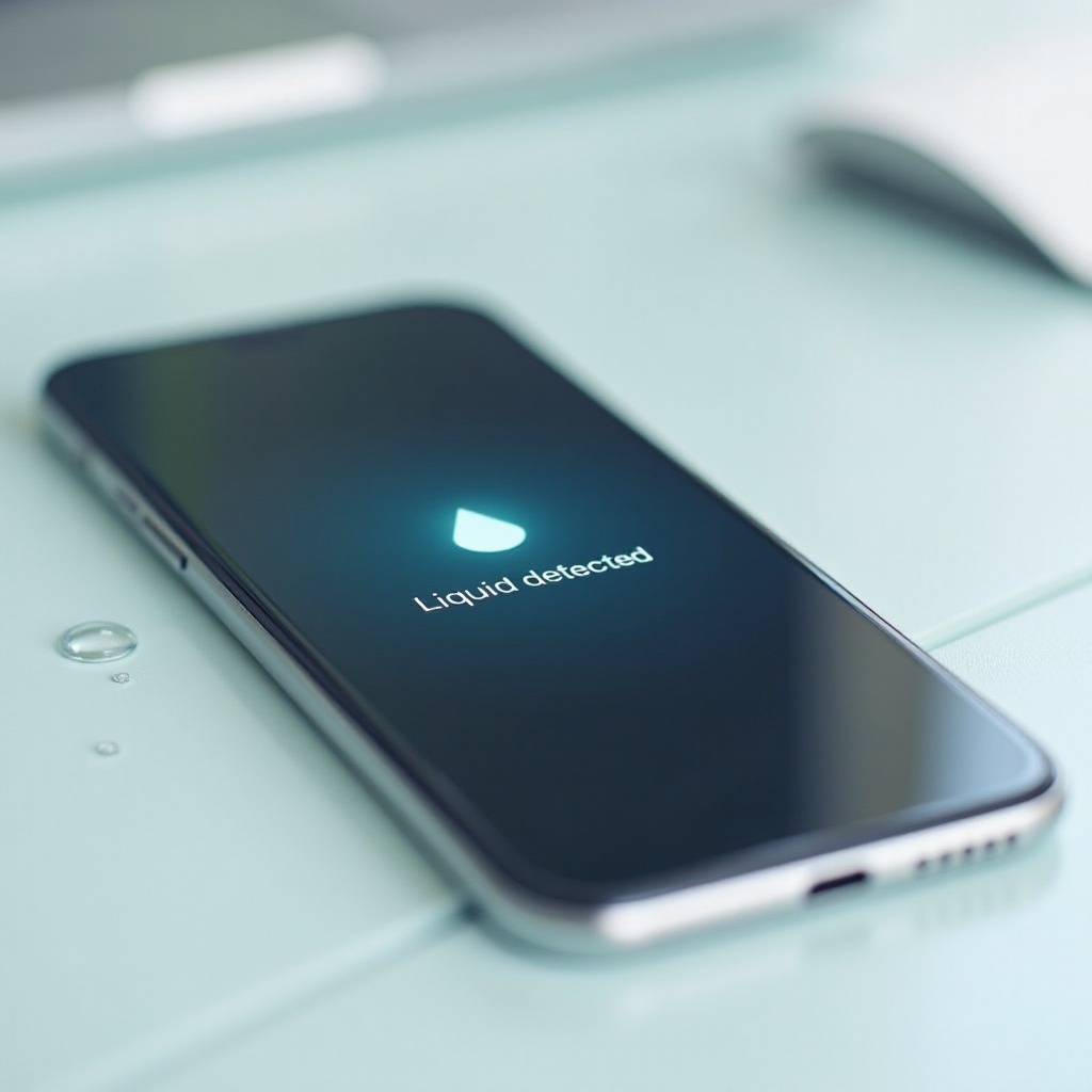 phone saying liquid detected