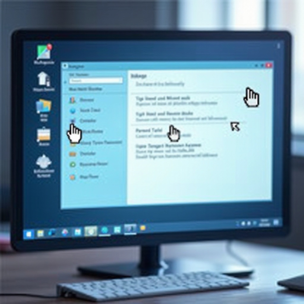 sesuaikan ukuran penunjuk mouse
